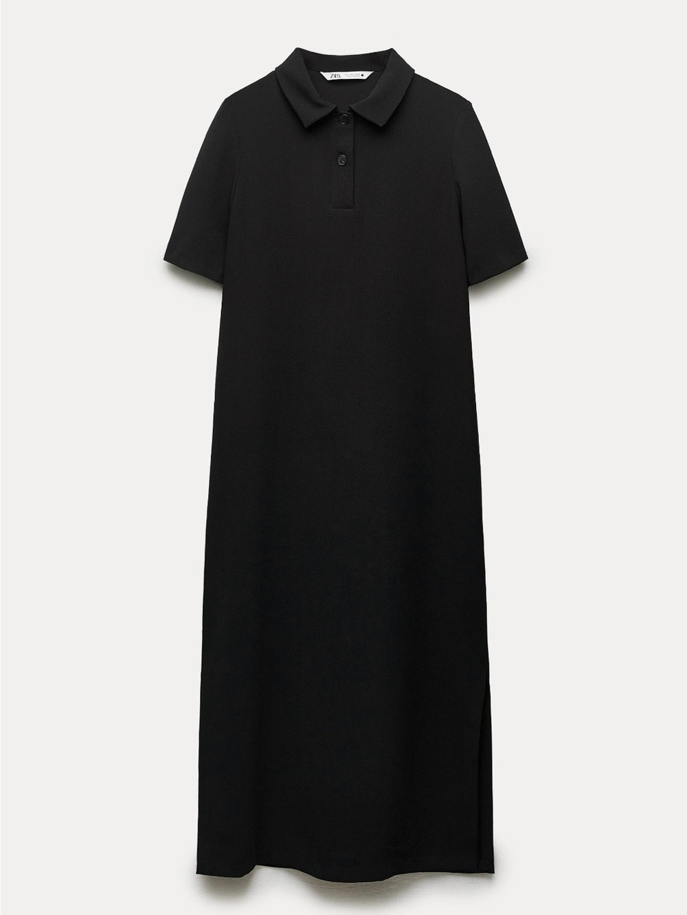 Zara Black Polo Midi Shirt Dress